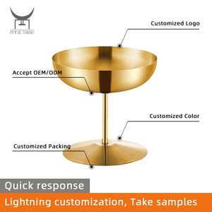 304 Roestvrijstalen Ijsbeker Op Maat Gemaakte Bowlsmartini Cup Dessert Fruitkom Tafeldecoratie Voor Salade Fruitpudding Goud - Product Image 2