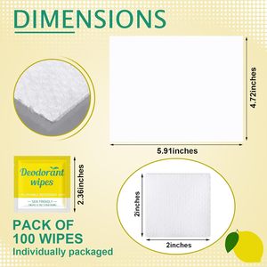 Lingettes déodorantes de voyage, emballées individuellement, anti-transpirantes pour les aisselles, lingettes déodorantes anti-transpiration pour femmes et hommes - Product Image 2
