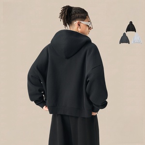 All'ingrosso felpa con Zip integrale oversize felpa con cappuccio squadrata in pile oversize felpa con cappuccio e <span class=keywords><strong>Capri</strong></span> da uomo - Product Image 6