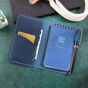 Cubierta de Cuaderno Retro de Cuero Crazy Horse para Negocios con Ranura para Bolígrafo, Diseño de Hojas Sueltas, Hecho a Mano y Personalizado - Product Image 1