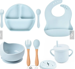 Bán Hàng Nóng Bé Nguồn Cung Cấp Tùy Chỉnh Silicone Bộ Đồ Ăn Bộ Đồ Ăn Bộ Trẻ Sơ Sinh Món Quà Món Ăn Tấm Bộ Dễ Thương Động Vật Phong Cách - Product Image 2