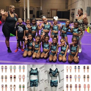 Màu hồng và màu đen thể thao áo ngực hàng đầu thể dục Đội Cổ Vũ thực hành mặc cổ vũ Crop Top và ngắn - Product Image 4