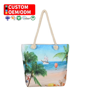 Thiết Kế Thời Trang Mới Bán Buôn Túi Bãi Biển Lớn Tùy Chỉnh Du Lịch Thời Trang Túi Xách Tote Cotton Canvas Túi Bãi Biển - Product Image 1