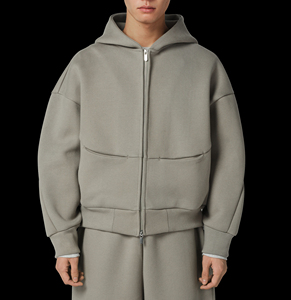 Ensemble de survêtement décontracté pour homme, coupe ample, avec sweat à capuche et pantalon, en tissu épais de qualité supérieure, avec couche d'air rembourrée de mousse, personnalisable et vierge - Product Image 3