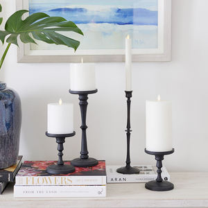 เชิงเทียนอะลูมิเนียมสีดำโบราณสำหรับตกแต่งโต๊ะกลาง คุณภาพสูง ทำจากโลหะอะลูมิเนียม - Product Image 1