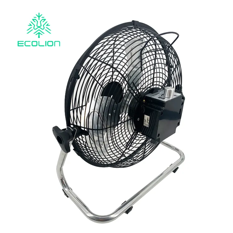 Ventilatore elettrico ad energia solare ventilatore da appoggio alimentatore AC DC 12 14 ventilatore elettrico ricaricabile da 16 pollici