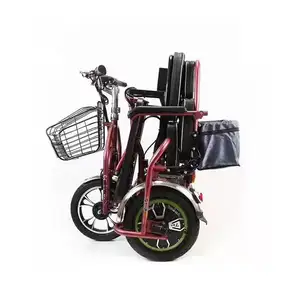 Alta qualità 48v 500w 14 pollici ebike pieghevole due ruote anteriori trike S6 motore elettrico triciclo scooter bici