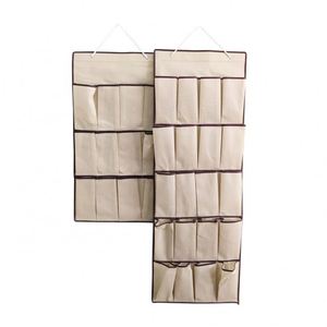 Organisateur de rangement suspendu pour chaussures, moderne, multifonctionnel, 20 poches, beige, pour articles divers, à accrocher sur la porte, vente en gros - Product Image 2