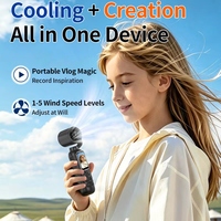 Ventilateur portable et caméra vidéo, mini caméscope pour vlogging, ventilateur de refroidissement rechargeable avec fonction d'enregistrement photo et vidéo