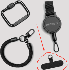Cordão Retrátil Antifurto Personalizado para Celular com Aba de Fixação e Mosquetão Arreio Antiqueda para Caminhada Ciclismo e Escalada - Product Image 5
