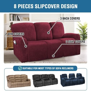 Luxury Velvet 3 Seater Recliner <strong>Cover</strong> Furniture <strong>Covers</strong> Recliner <strong>Sofa</strong> <strong>Cover</strong> Set <strong>for</strong> Recliner Seat - Product Image 2