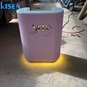 Kisen Hot Sale Modern Half Round Reception <b>Desk</b> with <b>Drawer</b> Custom Color and Size Office Furniture for Commercial Use - Product Image 6