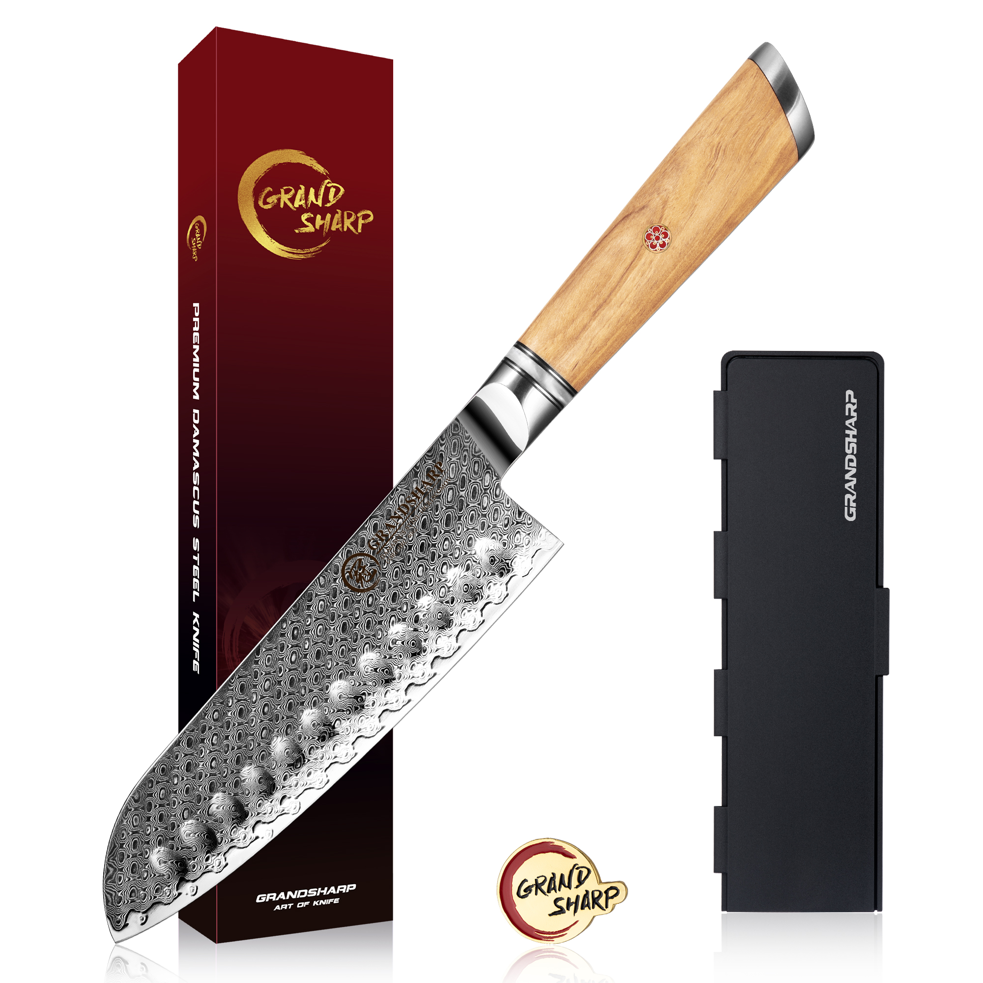 Couteau Santoku 7" en bois avec coffret cadeau