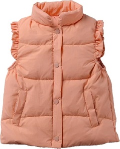 Gilet Casual Traspirante Antivento Impermeabile per Bambine BKD con Maniche a Volant e Bottoni, Giacca Autunno Inverno 2-8 Anni - Product Image 1
