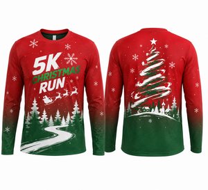 Camiseta Personalizada para Eventos Navideños, Unisex, para Maratón, Carreras, de Secado Rápido, Talla Grande, Manga Larga, Sublimada - Product Image 2