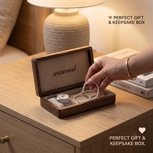 Caja de Joyería de Madera Grabada Personalizada – Recuerdo con Nombre y Flor de Nacimiento - Product Image 3