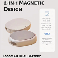 Chauffe-mains USB portable magnétique ovale Élément chauffant PTC réutilisable d'hiver pour une utilisation intérieure et extérieure-Chambre de jardin