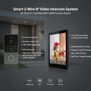 Videoportero Biométrico Hiwink con Reconocimiento de Palma, Kit de Entrada IP de 2 Cables, Aleación de Aluminio, IP65 Impermeable, <span class=keywords><strong>Intercomunicador</strong></span> para Apartamento - Product Image 4