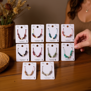 Bracelet en acier inoxydable avec perles en forme de cœur, bijoux de mode bohème pour femmes, 12 pièces, cadeau - Product Image 3