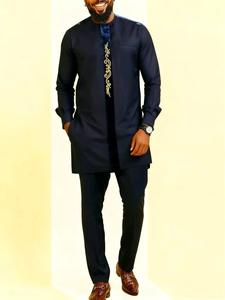 Ensemble Agbada pour Hommes Chemise et <span class=keywords><strong>Pantalon</strong></span> Hauts <span class=keywords><strong>Boubou</strong></span> Costumes Sénateur de Haute Qualité Personnalisés Traditionnels Africains pour Mariage - Product Image 6