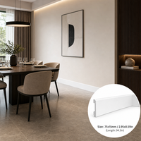 Plinthe PS au design minimaliste, résistante à l'humidité, durable, écologique, anti-insectes, installation facile, pour hôtels, hôpitaux, villas