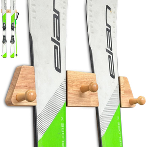 <span class=keywords><strong>Portasci</strong></span> con 3 Ganci <span class=keywords><strong>in</strong></span> <span class=keywords><strong>Legno</strong></span>, Supporto <span class=keywords><strong>da</strong></span> <span class=keywords><strong>Parete</strong></span> <span class=keywords><strong>in</strong></span> Bambù per Snowboard, Espositore Galleggiante, Appendiabiti per Casa e Garage, Supporto per Longboard - Product Image 1