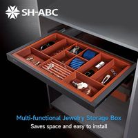 Organisateur de bijoux multi-compartiments en cuir avec tiroir, plateau de rangement pour accessoires de garde-robe