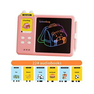 Pad para niños de 8,5 pulgadas, dibujo en inglés, tableta de escritura LCD, tarjetas Flash parlantes, tablero de escritura a mano, máquina de tarjetas de aprendizaje, juguetes calientes <span class=keywords><strong>2</strong></span> en 1 - Product Image 6