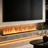 Insert de cheminée électrique à flamme LED, en métal, avec télécommande, classe d'efficacité énergétique A, décoration intérieure d'hôtel