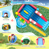 Château gonflable commercial de maison de rebond gonflable de PVC de 100% pour des enfants avec 2 glissières, fosse de boule, mur d'escalade, ventilateur de 1100w