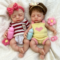 Vente en gros usine : Poupée Reborn Muneca de 12 pouces en silicone miniature avec cheveux implantés, jouet compagnon pour enfants