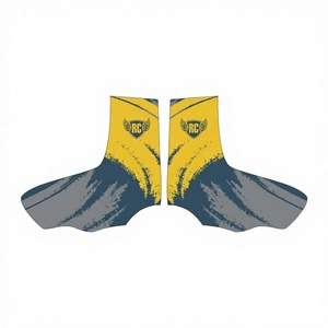 Protège-chaussures de football, de lacrosse et de soccer pour adultes, respirants, grandes tailles, personnalisés OEM, en Spandex/Polyester, avec motif de frites mignonnes - Product Image 1