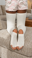 Chaussettes de yoga et de Pilates pour femmes, à logo personnalisé, hautes jusqu'à la cuisse, à bout ouvert, à talon ouvert, antidérapantes, absorbant la transpiration, écologiques, respirantes, OEM