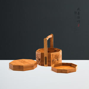 Boîte-cadeau en bambou artisanale, écologique, octogonale, multicouche, personnalisée, pour la musique traditionnelle, avec bâton de transport en bambou - Product Image 4