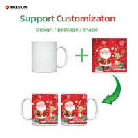 Mug de Noël personnalisé avec logo, 11 oz (350 ml), en céramique, mug de Noël en porcelaine, tasse à café ou à thé avec poignée