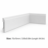 Plinthe PS au design minimaliste, résistante à l'humidité, durable, écologique, 95*11mm, installation facile pour hôtels et hôpitaux