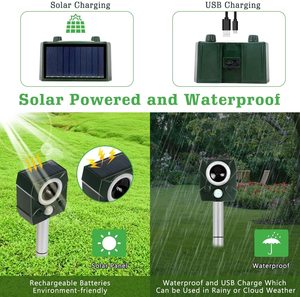 SAIJZEK-repelente de ratones y serpiente ultrasónico, repelente de murciélagos para Control de animales por energía Solar al aire libre, venta al por mayor - Product Image 6