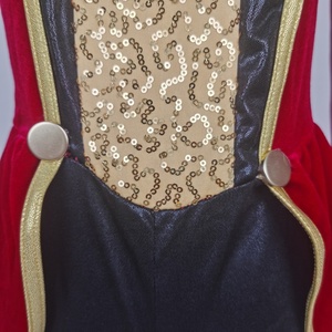 Abito da ballo in velluto rosso Costume da ballo Jazz per danza classica - Product Image 3