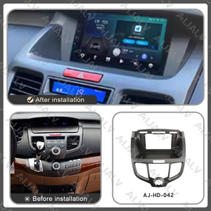 Cadre d'autoradio pour Honda <span class=keywords><strong>Odyssey</strong></span> 2004-2008, double DIN, panneau de tableau de bord 10 pouces, gris argenté, adaptateur en plastique monté sur <span class=keywords><strong>console</strong></span> - Product Image 3
