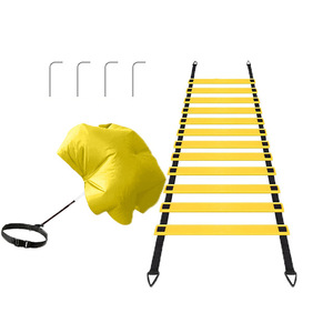 Conjunto de Escalera de Agilidad para Entrenamiento de Fútbol con Conos Marcadores, Paracaídas de Resistencia, Escalera Blanda y Cuerda para Saltar - Modelo - Product Image 3