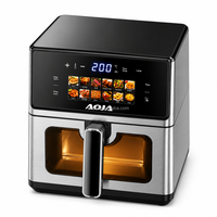 Friteuse à air multifonctionnelle domestique 6L grande capacité, machine à frites intelligente, four électrique en acier inoxydable pour la maison
