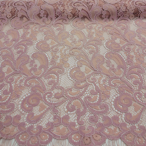 YY High Quality Wave Pattern Nylon Cotton <strong>Lace</strong> <strong>Fabric</strong> Pink Luxury Eyelash Embroidered <strong>Lace</strong> <strong>Fabric</strong> For Women Dress &amp; Blouse - Product Image 2
