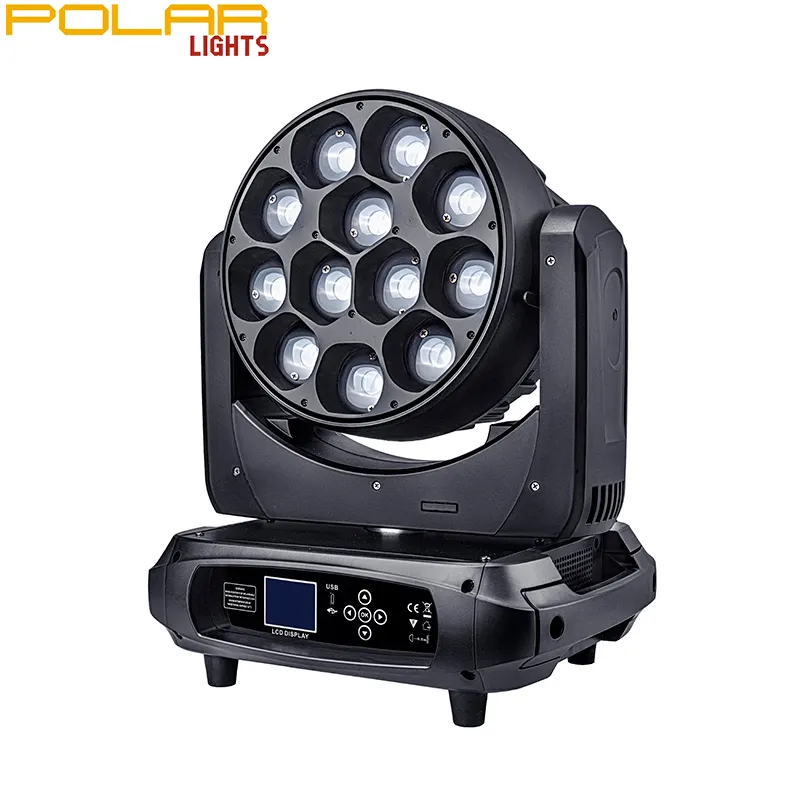 폴라라이트 19PCS40W RGBW 4in1 LED 하이브리드 줌 빔 이동 헤드 조명 무대 이벤트 파티 클럽 콘서트 호텔 경기장