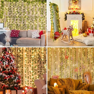 Hojas de hiedra artificiales, plantas, cadena de luces de vid, paisaje colgante, Patio, césped, balcón, terraza, adorno de jardín, Luz - Product Image 2