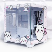Boîtier d'ordinateur en métal personnalisé Chiikawa DIY de type Mid Tower avec prise en charge MicroATX, ports avant IEEE 1394/USB, fenêtre latérale