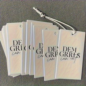 Tùy chỉnh thực hiện hangtag nhà máy trực tiếp nhãn quần áo tag không thấm nước Acrylic các tông chất liệu giấy cho vớ Sticker sử dụng mã vạch - Product Image 2