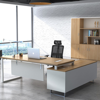 Ensemble De bureau De luxe en mélamine, bureau De chef De ménage, Type L, bureau avec Table d'appoint