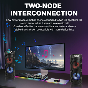 SING-E ZQS4271 Altavoz Bluetooth Portátil Doble <span class=keywords><strong>de</strong></span> 4 Pulgadas con Super Bajos, Inalámbrico, con Luz LED RGB - Product Image 2