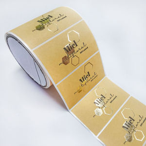 Autocollant adhésif imperméable personnalisé pour bougies et cadres photo, forme personnalisée, papier kraft brun doré, impression CMYK, découpe à la forme - Product Image 6