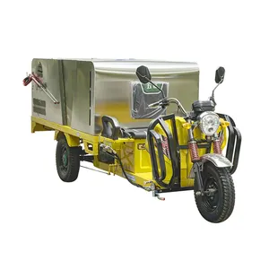 High-quality electric three-wheel high-pressure cleaning truck for fast cleaning of sidewalks and auxiliary road